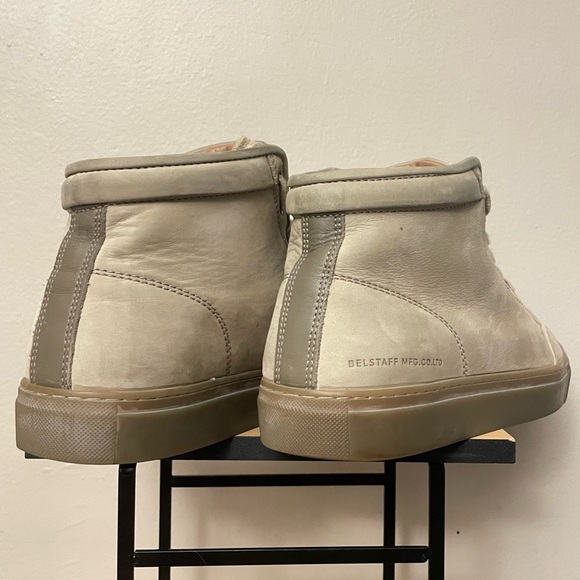 Belstaff "Forber" Light Tan High-Top Leather Sneakers – Size 9.5 GUC - Picture 6 of 16